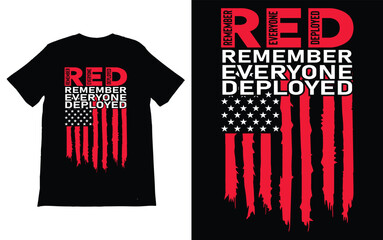 Fototapeta premium Red Friday Hoodie Vector, Red Friday Shirt, Red Friday Sweatshirt, Red Friday, Remember Everyone Deployed,