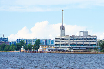 Marine passenger terminal, building of the sea station of St. Petersburg, view from the Gulf of Finland