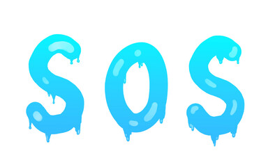 SOS blue gradient slime letters