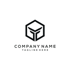 Initials Letter FFYT Hexagon Logo Design