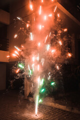 Diwali celebrations', Fire crackers at home . Fully enjoyed with family.