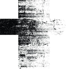 Textured Religion Cross . Black Paint . Vector