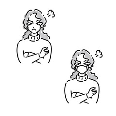 膨れっ面の女性