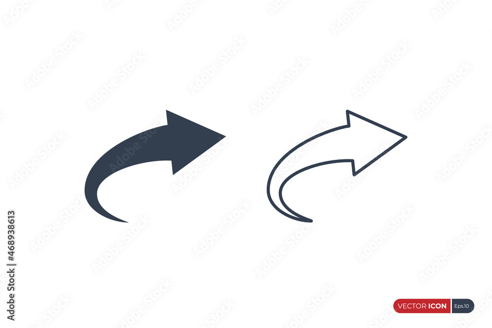 Poster simple arrow icon with filled and line style isolated on white background. flat vector icon design t