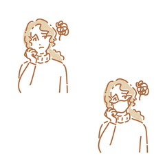 困っているきれいな女性