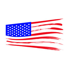 American flan on a white background.Vector illustration. 