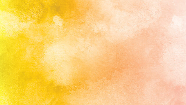 Watercolor Yellow And Orange Gradient Texture. Hand Painted Background.