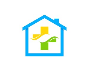 Simple house with abstract healthy cross inside