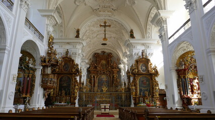 Blick zum Chor, Münster St. Peter und Paul in Obermarchtal