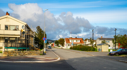 Fototapeta premium View on a backstreet in Bodo, Norway 