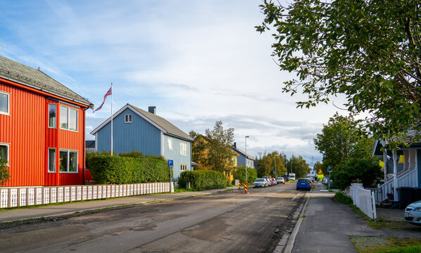 View on a backstreet in Bodo, Norway
