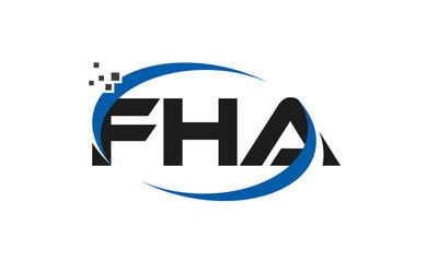 dots or points letter FHA technology logo designs concept vector Template Element