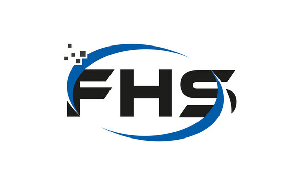 dots or points letter FHS technology logo designs concept vector Template Element