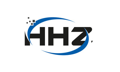 dots or points letter HHZ technology logo designs concept vector Template Element