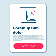 Obraz premium Line Coffee machine icon isolated on grey background. Colorful outline concept. Vector