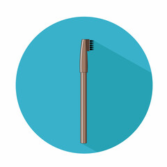 Eyebrow pencil with brush flat vector icon isolated on blue background
