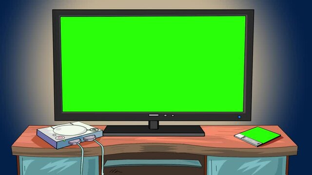 TV on the table with a game console