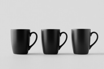 Black curved mug mockup.
