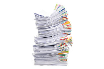Stack of Documents isolated on white background.