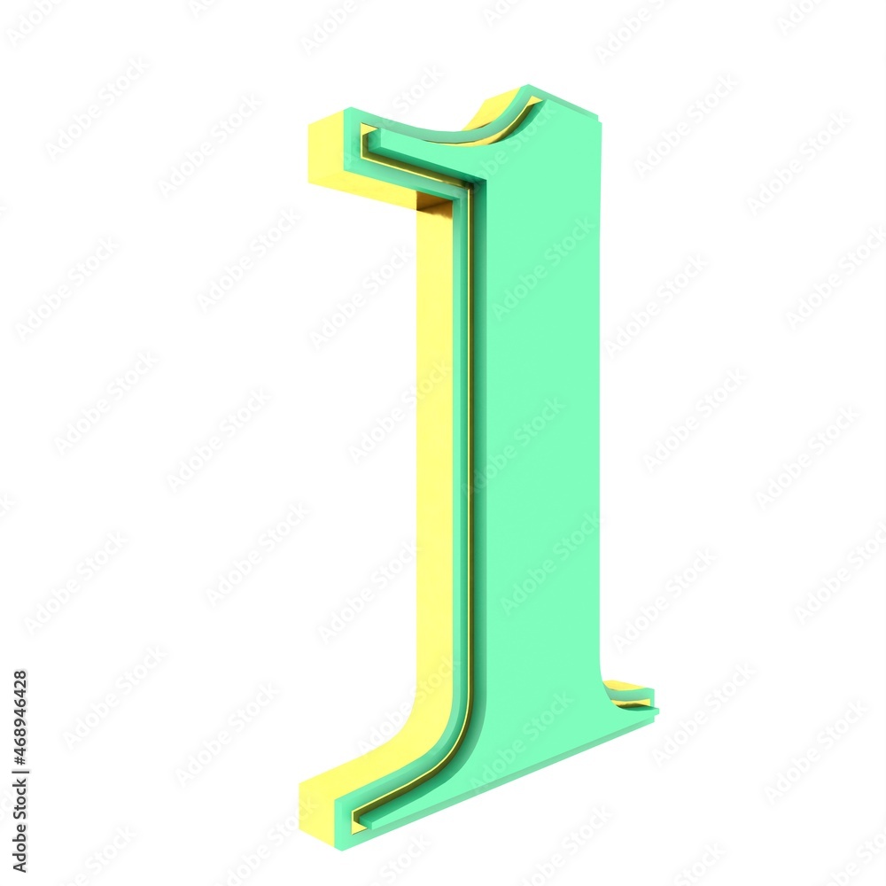 Poster volumetric green 3d number 