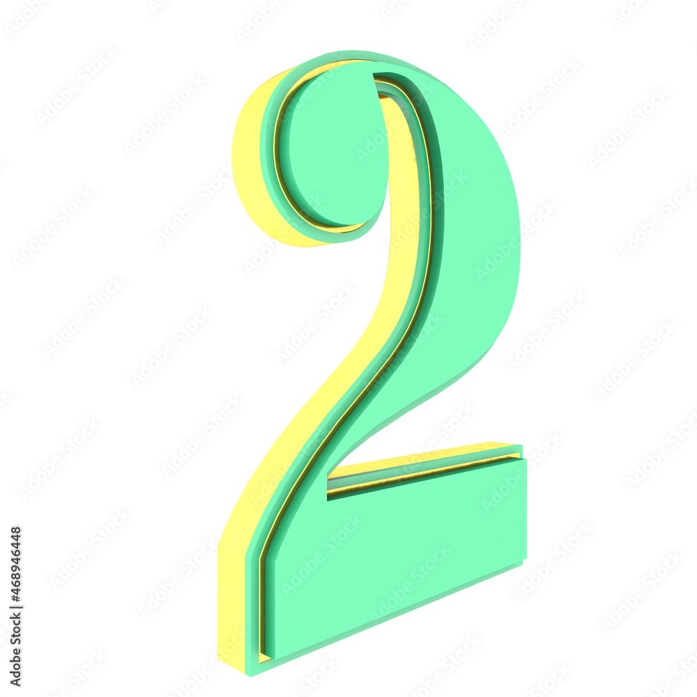 Poster volumetric green 3d number 