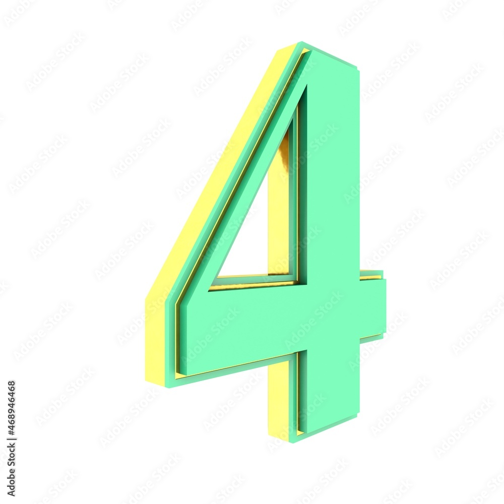 Poster volumetric green 3d number 