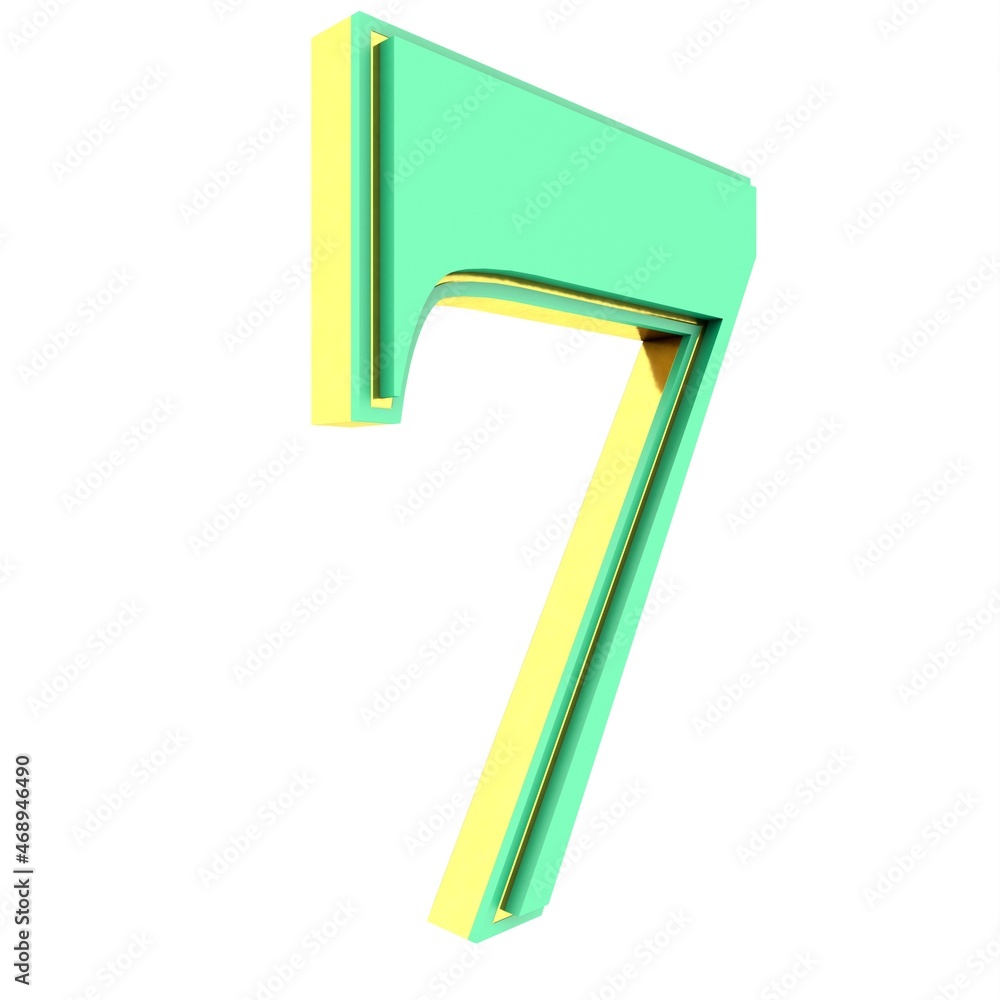 Poster volumetric green 3d number 