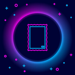 Glowing neon line Picture icon isolated on black background. Colorful outline concept. Vector