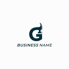 design logo creative letter G and hammer