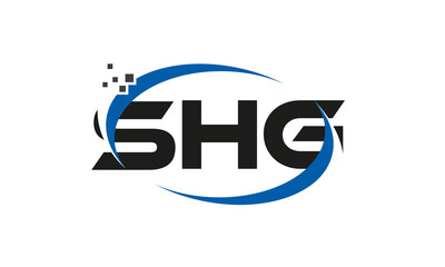dots or points letter SHG technology logo designs concept vector Template Element