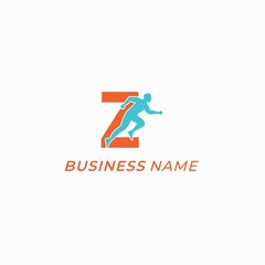 logo design creative letter Z and run