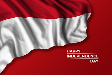 Monaco independence day card with flag