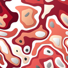 Colorful abstract layers in a papercut style background. Features vibrant 3D topography shapes. Ideal for banners, posters, brochures, and templates. Authentic vector illustration.