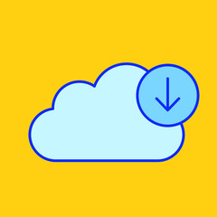 Cloud download Isolated Vector icon which can easily modify or edit

