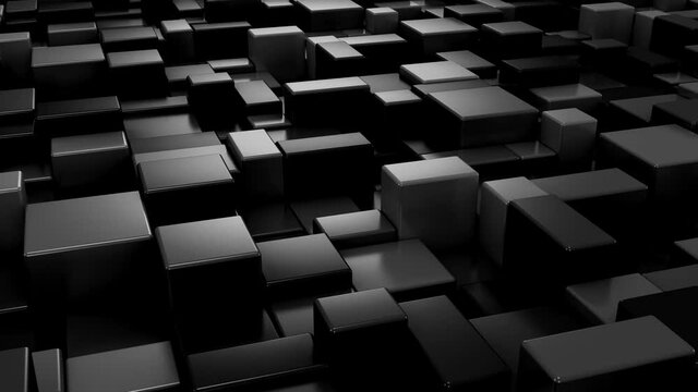 Background of Animated Cubes. Abstract motion, loop, two color, 3d rendering, 4k resolution
