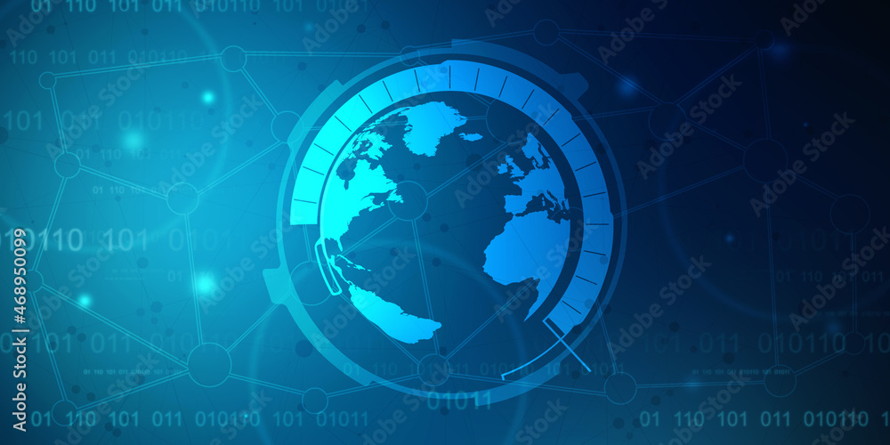 Poster 3d rendering abstract world concept
