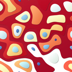 Colorful abstract layers with a papercut style background. Features vibrant 3D topography shapes. Ideal for banners, posters, brochures, templates, and flyers. An attractive vector illustration.