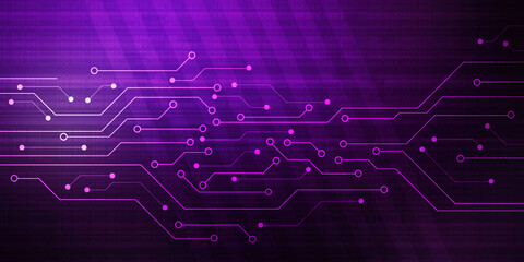 2d illustration Abstract futuristic electronic circuit technology background