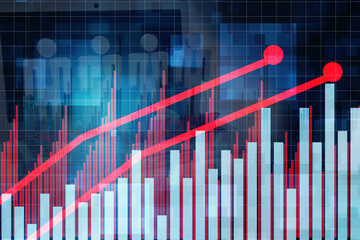 2d rendering Stock market online business concept. business Graph 
