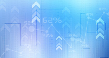 2d rendering Stock market online business concept. business Graph 
