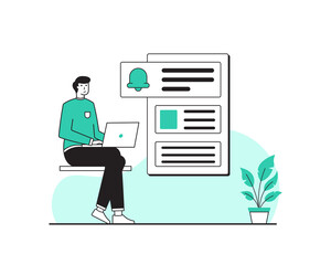 notification concept flat illustration