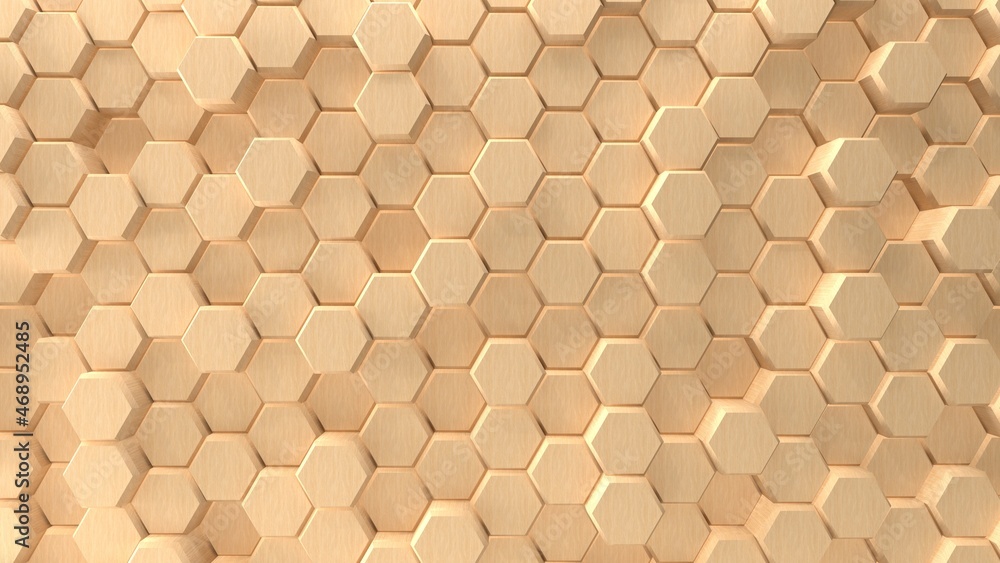 Poster abstract hexagon geometric background - 3d render design