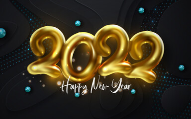 Happy new year 2022 winter holiday greeting card design template