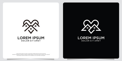 Home love inspiration logo template, a logo that combines home and love
