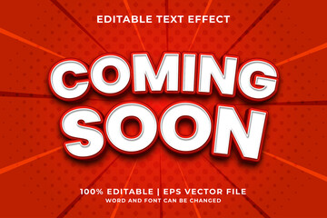 Editable text effect - Coming Soon 3d template style premium vector - obrazy, fototapety, plakaty