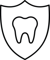hospital and medical icon tooth and shield