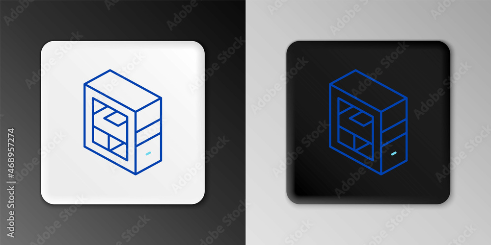 Poster line computer icon isolated on grey background. pc component sign. colorful outline concept. vector