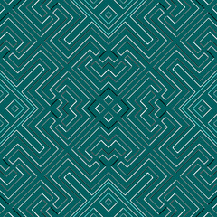 Structured lines seamless pattern. Greek tribal ethnic style labyrinth background. Repeat colorful maze backdrop. Greek key meanders. Geometric abstract line art ornament. Modern trendy ornate design