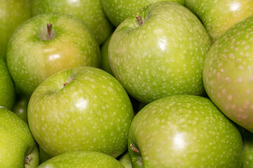delicious crispy and sweet green apples background
