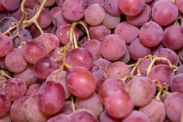 bunch of  juicy and sweet red grapes isolated background 